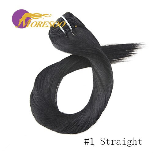 Hair Markets Jet Black Color #1 Clip in Hair